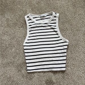 Zara striped high neck crop top